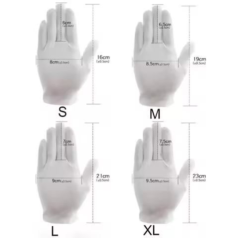1Pair Thicken White Cotton Gloves For Dry Hands Moisturizing Eczema Inspection Work Gloves Washable 