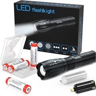 ED Flashlight High Lumens with 4 Pack 3.7v Rechargeable Battery