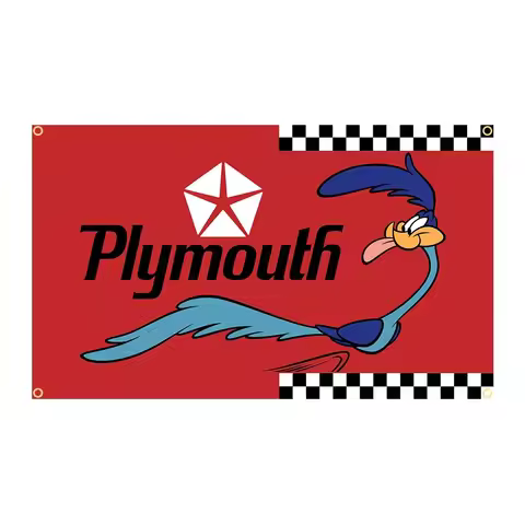 90x150cm Road Plymouth Runner Flag Polyester Printed Garage or Outdoor Decoration Banner Tapestry