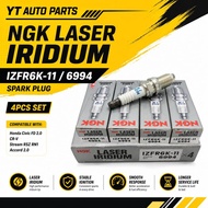 NGK Laser Iridium IZFR6K-11 6994 Spark Plug 4PCS Set Honda Civic FD CRV Accord Stream