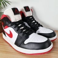 Nike AIR JORDAN 1 MID 籃球鞋 白黑紅 US10