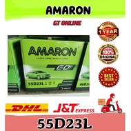 55D23L | 60AH (MF) AMARON GO Car Battery - Camry, Innova, Sylphy, X-Trail, Teana, Inspira, Exora, Pr