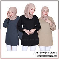 FC Mart - Women Casual Blouse / Baju Blouse Muslimah / Long Sleeves Top / Baju Lengan Panjang Wanita / Blause Perempuan