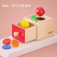 Baby Wooden Permanent Box Montessori Sensory Toy Color Shape Sorting Coin Box Ball Drop Fine Motor S