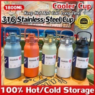 1000ml&1800ml Tumbler with Spout Lid Hot Stainless Thermos Vacuum Insulated Bottle Thermal Flask