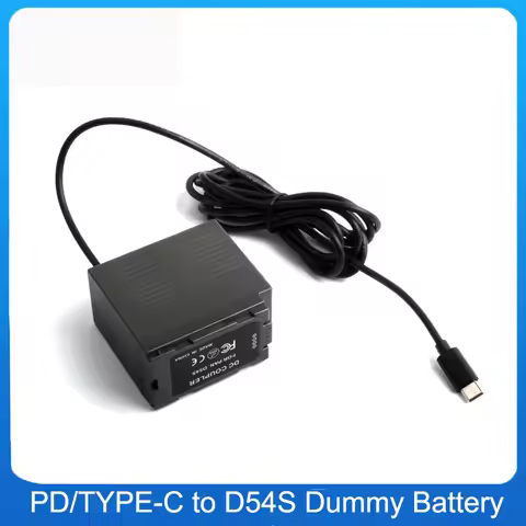 PD TYPE-C to D54S Dummy Battery DMW-D54S DC Coupler for Panasonic CGA-D54 AG-DVC180A AG-DVC30 CGA-D5