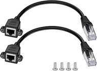 iGreely Ethernet Extender - 2Pack RJ45 Male to Female Screw Panel Mount Cat6/Cat5e/Cat5 Ethernet LAN