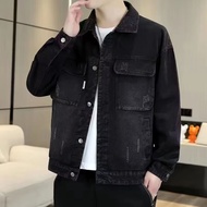 Men Denim Jacket Spring Autumn Style 2024 Construction Site Construction Wear-Resistant Casual Hands