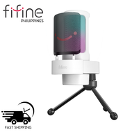 FIFINE A8V Ampligame Rgb Gaming USB Cardioid Condenser Microphone for Streaming, Podcasts, Recording, Voice-over, ASMR, Online Class, Meeting, Youtube compatible with Computer/Laptop, Mac, PS4,PS5 with Headphone Real-Time Monitoring and Touch-Mute Button