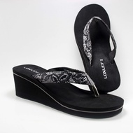 New Sandal Wedges Wanita Loxley Prisma Hitam - Abu Happy Shopping