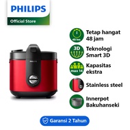 [Extra Potongan Hingga 100rb] Philips 2L Rice Cooker HD3138/32 - 400Watt Penanak Nasi Analog Bakuhanseki Inner Pot merah