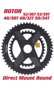Rotor Direct Mount Round Chainring Ring - 46/36t 48/32t 50/34t 52/36t 53/39t