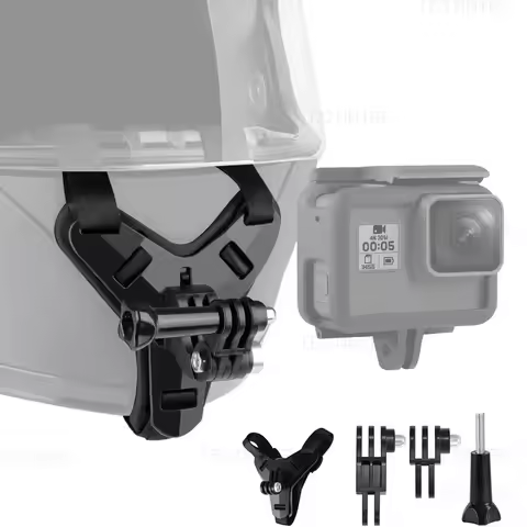 Motorcycle Helmet Chin Strap Mount for GoPro Hero 13 12 11 10 9 8 DJI Osmo Insta360 SJCAM SJ4000 AKA