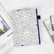 Chuyu B6/32K花布單筆插拉鍊書衣/書套/日誌合身書套-04貝殼白牆