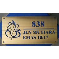 Elephant Gold Stainless Steel Outdoor House Number Plate | Keluli Nombor Plate Rumah (Fully Customiz