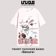 UNIQUE - (Unique Series) Kaos Oversize SECURE Basic Combed Lembut Pria & Wanita Sablon
