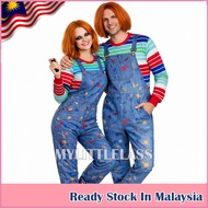 MYLITTLELASS Adult Chucky Costume Scary Doll Cosplay Overalls Set for Halloween & Events