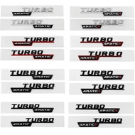 2pcs ABS Car Fender Turbo 4MATIC Logo Emblem Badge Sticker For Mercedes Benz A45 C117 CLA 35 45 GLA4