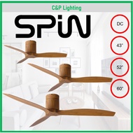 Spin Caramel 43" / 52" / 60" Natural Grain Designer DC Ceiling Fan with Optional LED