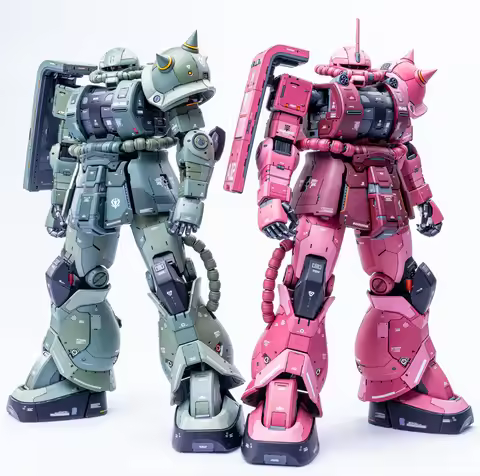 In Stock SH PG 1/60 MS-06S ZAKU II Char's Custom Red Zaku Unpainted Resin GK Model with Internal Ske
