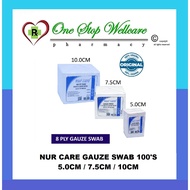 NUR CARE GAUZE SWAB 100'S