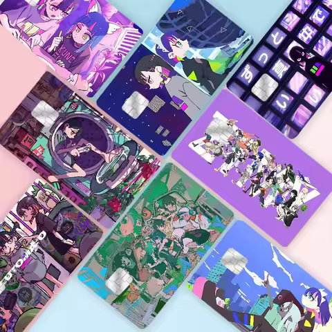 Z-ZUTOMAYO Anime Cartoon Bear Skin Sticker Film Tape Case For Big Credit Debit Card Front Side