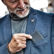 金屬皮革RFID卡夾(黑色)