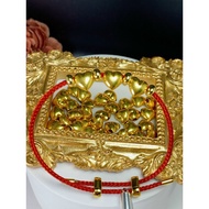 Double-sided Puffy Heart mini Charm - Size 9mm - load capacity 14mm - 10karat gold for pendants - ha