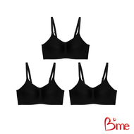 Bme เสื้อชั้นในไร้โครง Level 1 ฟองบาง รุ่น ME1F81 สีดำ สีนู้ด (แพ็ก 3)