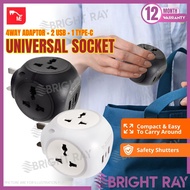 4Way  Adapter Universal Socket Power Socket Extension Adapter Type C Plug Socket USB Port Plack Soke