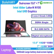 SZ BOX Dual Screen Laptop 15.6" +7" Intel Alder Lake-N N100 15 inch 7 inch DDR4 WIFI BT5.0 NVME Pcie