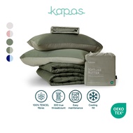 KAPAS LIVING | Quilted Comforter Blanket Set | TENCEL | 300TC | Bedsheet + Comforter + Pillowcases