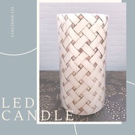 【現貨，可小議】籃紋白色長電子蠟燭燈｜LED Candle🕯