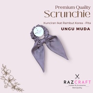 UNGU Premium Ribbon Scrunchie / Premium Korean Scrunchie / Light Purple Ribbon Motif