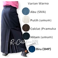 Rok SPAN REMPEL BELAH BELAKANG Hitam Putih Coklat Pramuka Abu SMA Kerja Sekolah Formal Kantor