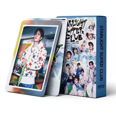 55pcs New Male Group Season's Greetings 2026 Starlight Super Club LOMO Card Postcard Support Merchan