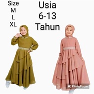 Newest Children's Gamis 2024 Girls 7 8 Years Age 9 10 12 6 Gamis Responsibility 15 Years Eid Dress L