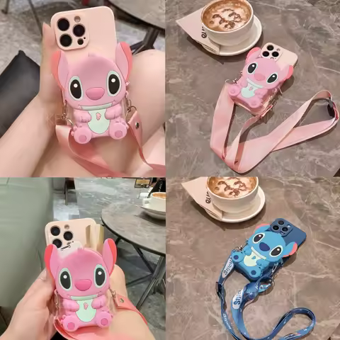 For Samsung Galaxy A7 A02 A03 A04 A04E A05 A05S A10 A11 A12 M02 M04 M11 3D Cute Disney Stitch Wallet