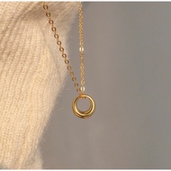 succbelive - silver/gold ring necklace สร้อยคอเงินแท้จี้วงกลมมินิมอล S92.5