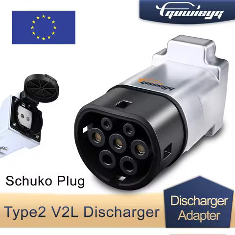 V2L Discharger Schuko Plug V2L Vehicle to Load Type 2 Support MG BYD KIA Discharge For Type2 Car Dis