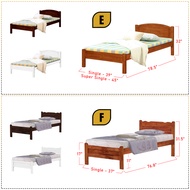 LZD Living Mall Jolie Series Single and Super Single Solid Rubber Wood Bed Frame Cherry, Walnut, White Colour in 8 Designs