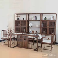 Reception Tea Ceremony Table Kung Fu New Chinese Style Tea Table and Chairs Office Black walnut Simp