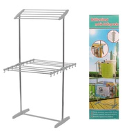 Multifunctional 2 Layer Clothes Hanger Towel Foldable Drying Rack /Ampaian Baju Boleh Lipat