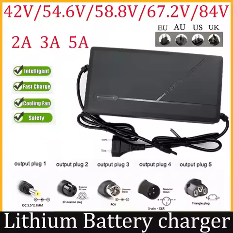 36V 48V 52V 60V 72V 2A 3A 5A 10S 13S 16S 20S Li-ion Battery Charger 42V 54.6V 58.8V 67.2V 84V 2A 3A 