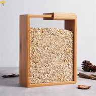 Wooden Cereal Storage Box Clear Large Cereal Containers Storage for Cereal Rice Snack Candy