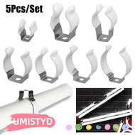 UMISTYDREAMUM9U 5Pcs Spring Terry Clip, Fixing Clips Base Tool Lamp Tube Clip, With Rubber Protectio