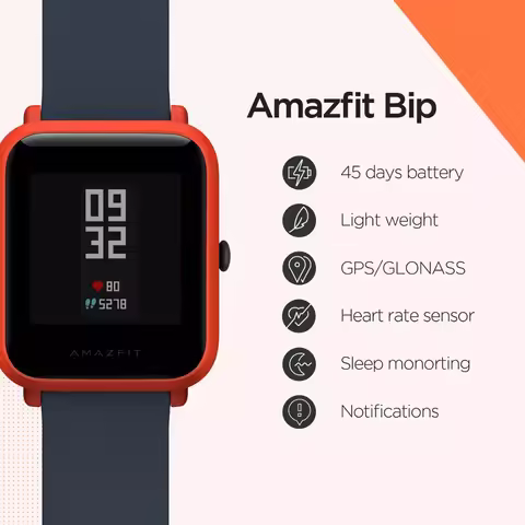 Original Amazfit Bip Smart Watch Global Version IP68 Waterproof GPS Heart Rate Multi-Mode Sports Wat