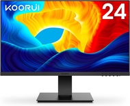 KOORUI จอภาพ24นิ้ว,หน้าจอ IPS FHD 1920X1080P Office PC Monitor, HDMI, VGA, VESA Mountable, Frameless