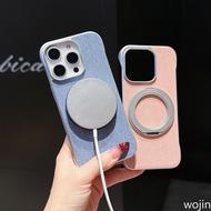 Linen & Leather Phone Case for [iPhone17 16 15 14 13] | 360 ° Rotatable Stand | IP54 Waterproof & Ma