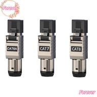 FOREVER RJ45 Metal Tool, 2000MHz 40G LAN Cable RJ45 Cat8 Cat7 Cat6A Connectors, Ethernet Termination